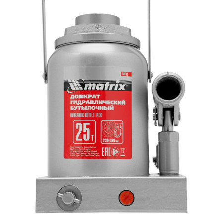 Домкрат гидравлический бутылочный, 25 т, высота подъема 230-360 мм Matrix цена