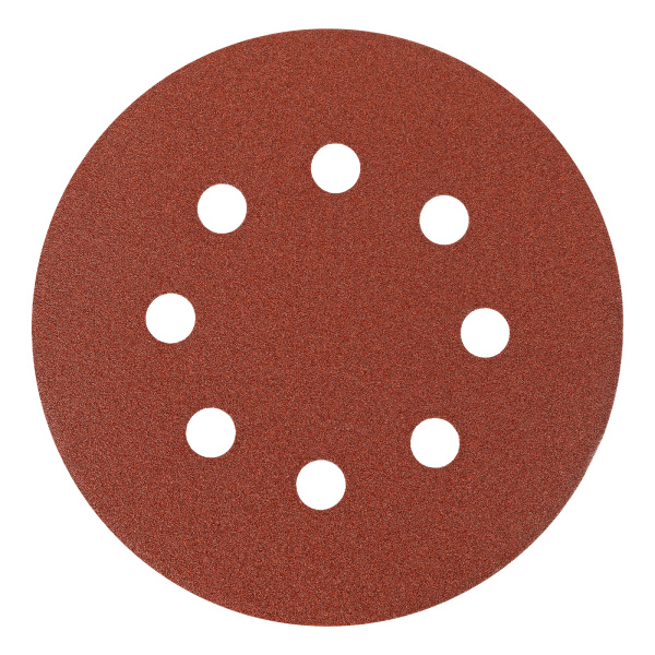 Круг абразивный на ворсовой подложке под "липучку", перфорированный, P 150, 125 мм, 5 шт Matrix