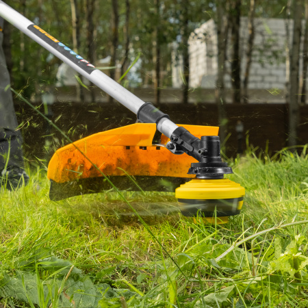 Триммер бензиновый DR-43, 43 см3, неразъемная штанга, состоит из 2 частей Denzel цена