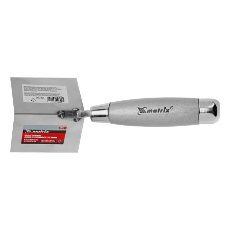 Мастерок из нержавеющей стали, 80 х 60 х 60 мм, для внешних углов, деревянная ручка Matrix цена