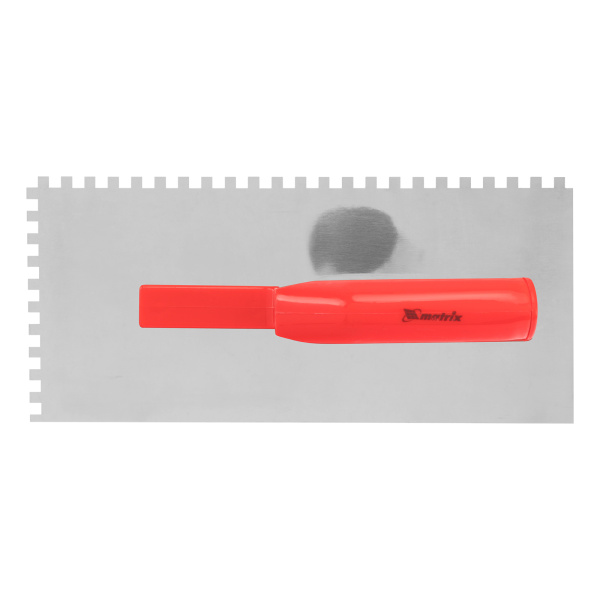 Гладилка стальная, 280 х 130 мм, зеркальная полировка, пластмассовая ручка, зуб 6 х 6 мм Matrix цена