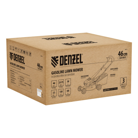 Газонокосилка бензиновая GLD-460-K, 150 см3, 46 см, 50 л// Denzel цена