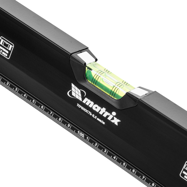 Уровень алюминиевый, усиленный, фрезерованный, 3 глазка, двухкомпонентные рукоятки, 2000 мм Matrix цена