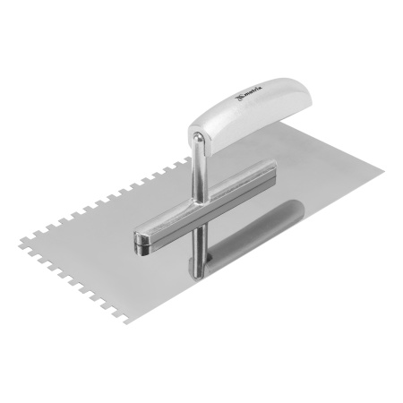 Гладилка из нержавеющей стали, 280 х 130 мм, деревянная ручка, зуб 6 х 6 мм Matrix цена