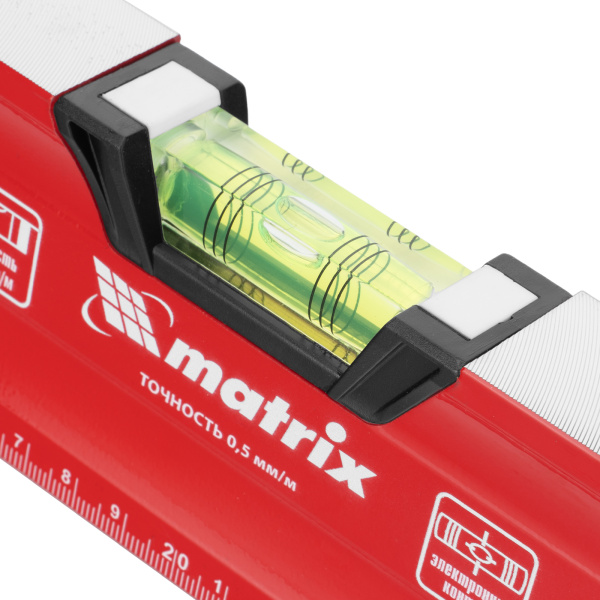 Уровень алюминиевый, магнит, фрезерованный, 3 глазка (1 зеркальный) 400 мм Matrix цена