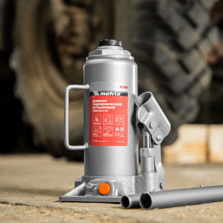 Домкрат гидравлический бутылочный, 10 т, h подъема 230-460 мм Matrix цена