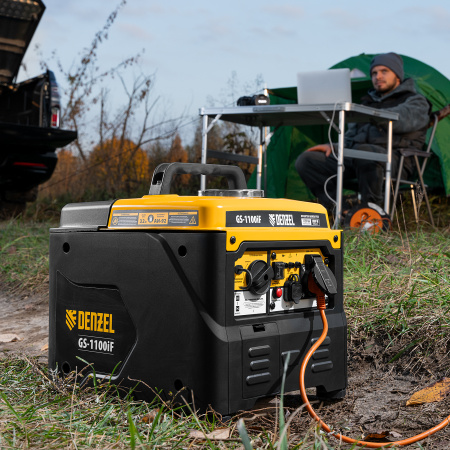 Генератор инверторный GS-1100iF, 1,1 кВт, 230 В, ручной старт DENZEL