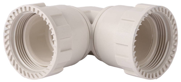 Соединитель ЗУБР ″ШиреФит″ угловой 90° ″накидная гайка - накидная гайка″, 20мм