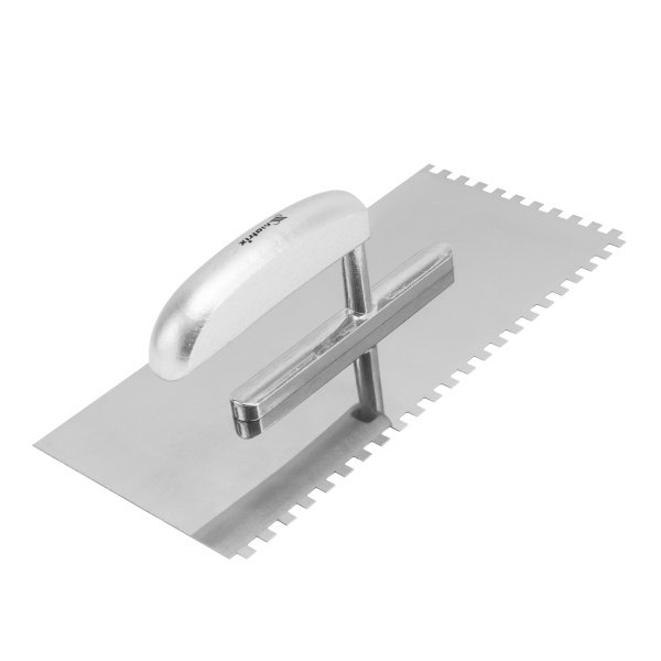 Гладилка из нержавеющей стали, 280 х 130 мм, деревянная ручка, зуб 6 х 6 мм Matrix цена