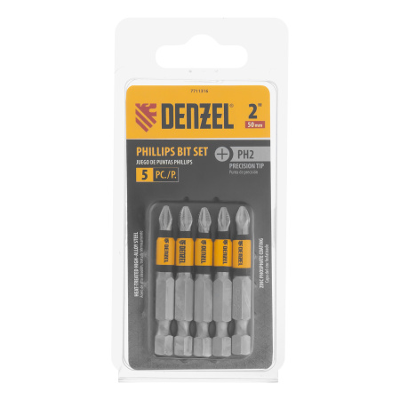 Набор бит, PH2x50, 5 шт. Denzel