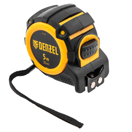 Рулетка 5м х 32мм, автоматич. фиксац., нейлон. покрытие, магнит. зацеп, двухстор. разметка Denzel цена