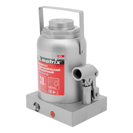 Домкрат гидравлический бутылочный, 30 т, высота подъема 260-415 мм Matrix цена