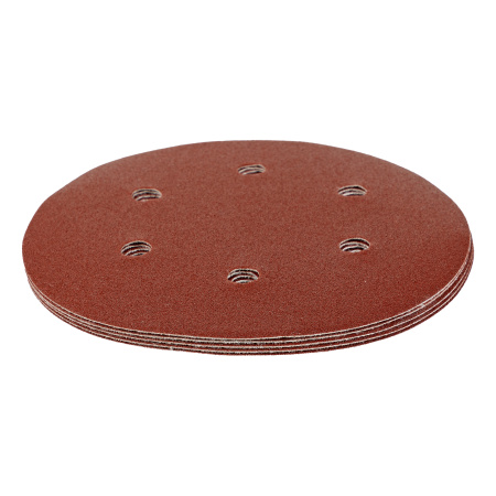 Круг абразивный на ворсовой подложке под "липучку", перфорированный, P 150, 150 мм, 5 шт Matrix