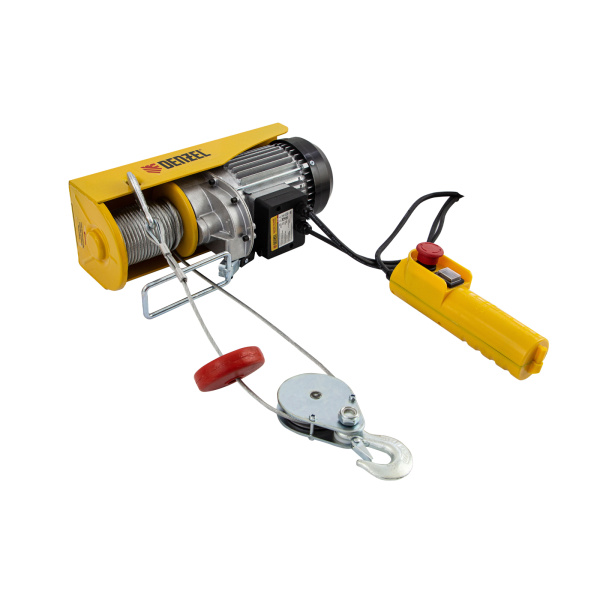 Тельфер электрический TF-800, 0.8 т, 1300 Вт, высота 12 м, 8 м/мин Denzel цена