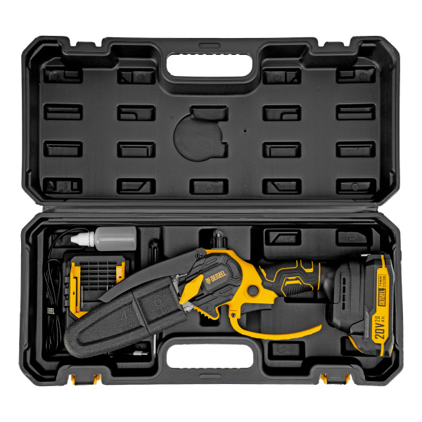 Цепная мини-пила аккумуляторная бесщет., CCS-150, шина 150 мм, Li-Ion, 20 В Denzel