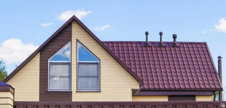 Металлочерепица Монтеррей 0.4 мм 2250х1180 мм красный RAL 3005