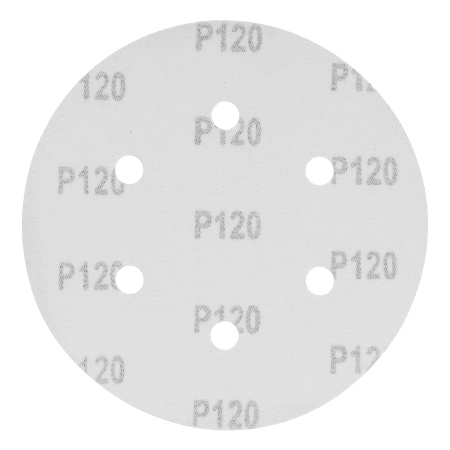 Круг абразивный на ворсовой подложке под "липучку", перфорированный, P 120, 150 мм, 5 шт Matrix