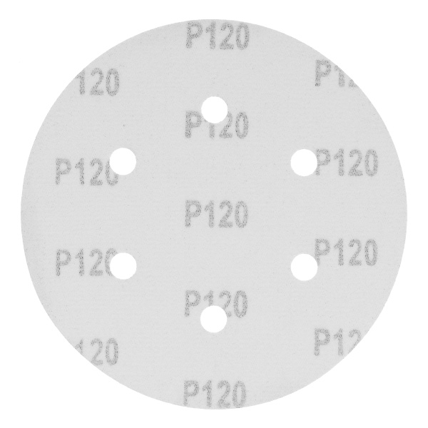Круг абразивный на ворсовой подложке под "липучку", перфорированный, P 120, 150 мм, 5 шт Matrix
