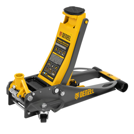 Домкрат гидравлический подкатной, 3 т, 75-500 мм, быстрый подъем, низкий подхват, проф. Denzel цена