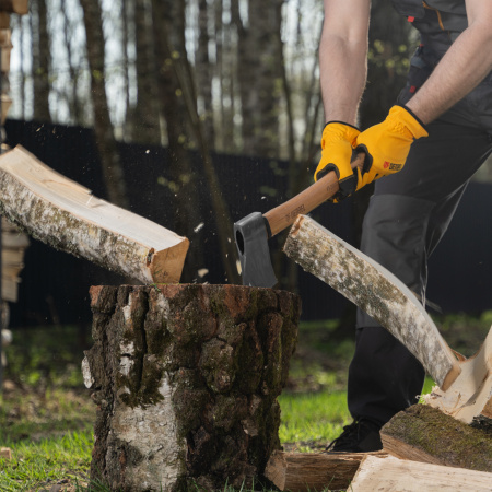 Топор кованый, 900 г, американский тип, буковая рукоятка, 430мм, EFP Denzel цена