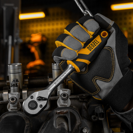 Набор инструментов, 1/2", 1/4", 3/8", CrV, S2, пластиковый кейс, 216 предметов Denzel