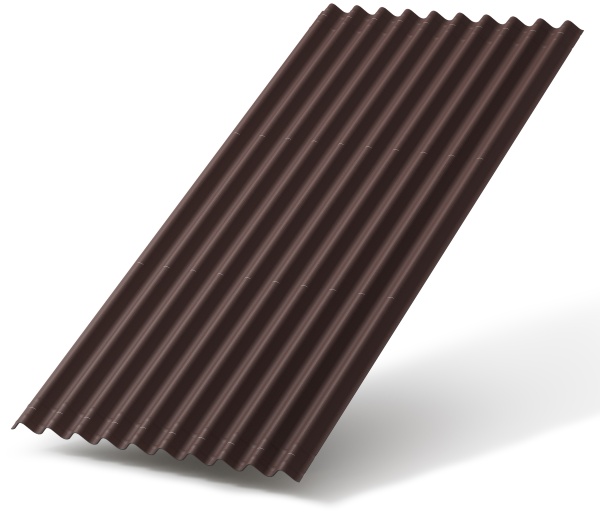 Кровельный лист Ондулин коричневый 1,95х0,95 м 3 мм