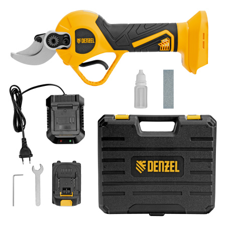 Секатор аккумуляторный, бесщет., CP-30BL, Li-Ion, 20 В, лезвия SK5 // Denzel цена