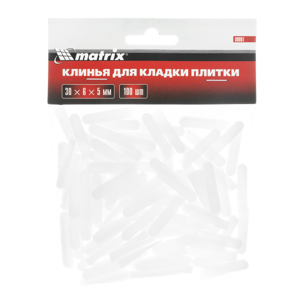 Клинья, 30 х 6 х 5мм, для кладки плитки, 100 шт Matrix цена