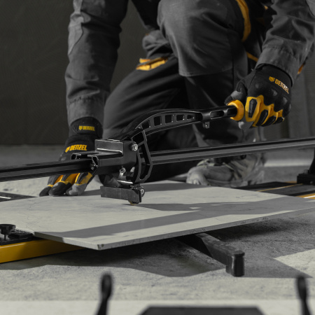 Плиткорез рельсовый 800х16мм, каретка на подш., стальная станина, усил. рукоятка-пенал Denzel цена