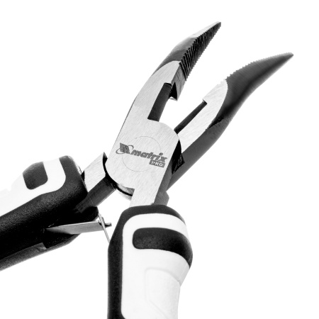 Длинногубцы Mini, 125 мм, изогнутые, авторазжим, Pro Matrix