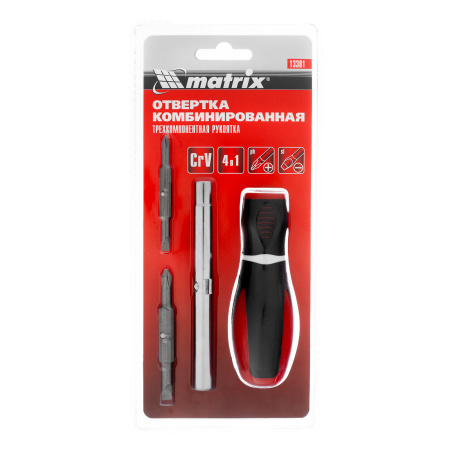 Отвертка комбинированная "Era", SL5/PH1, SL6/PH2, CrV, трехкомпонентная рукоятка Matrix