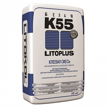 Клей для мозаики Litokol Litoplus K55 25 кг Litokol Litoplus K55 клей для стеклянной мозаики и плитки белый 25 кг