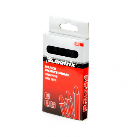Мелки разметочные восковые черные, 120 мм, коробка 6 шт Matrix цена
