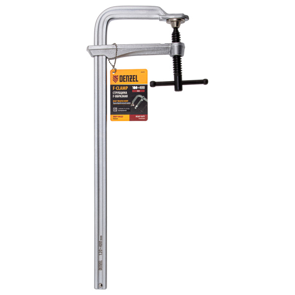 Струбцина F-образная, 120x400мм, кованая Denzel цена
