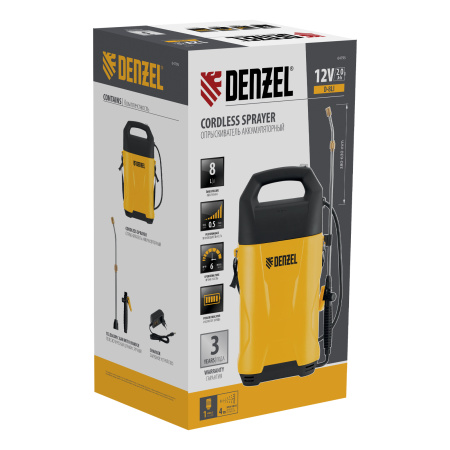 Опрыскиватель аккумуляторный D-8LI, 8 л, 12 В, 2 Ач Denzel цена
