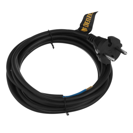 Шнур сетевой Energy Series, ПВС, 3 м, 2 x 1 мм, с неразборной вилкой, черный, Denzel цена