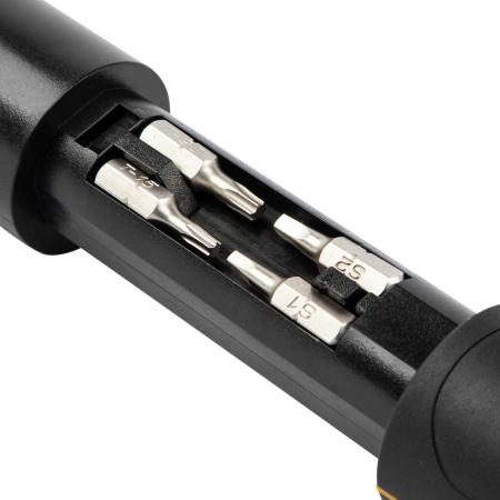 Отвертка реверсивная с револьверным механизмом, 11 шт, сталь S2  Denzel