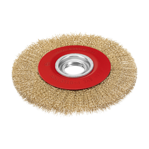 Щетка для точила, 200 мм, посадка 32 мм, плоская, латунированная витая проволока Matrix