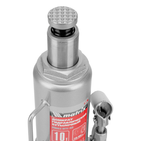 Домкрат гидравлический бутылочный, 10 т, высота подъема 230-460 мм Matrix цена
