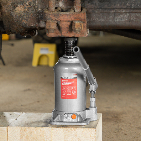 Домкрат гидравлический бутылочный, 20 т, h подъема 244-449 мм Matrix цена