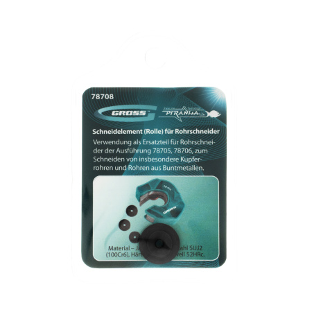 Режущий элемент, ролик трубореза для артиколов 78705, 78706, 4.5 х 3 х 16 мм, для резки труб из цветных металлов Gross