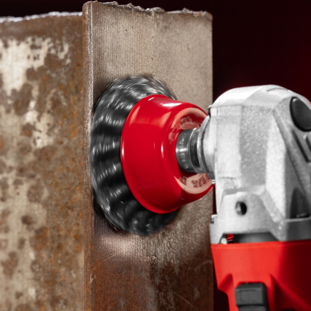 Щетка для УШМ, 75 мм, М14, "чашка", крученая проволока 0.5 мм Matrix