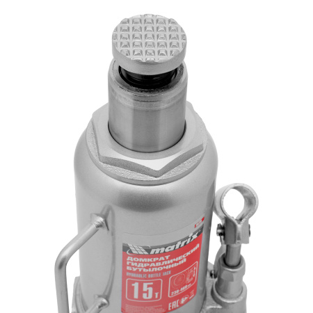 Домкрат гидравлический бутылочный, 15 т, высота подъема 230-460 мм Matrix цена