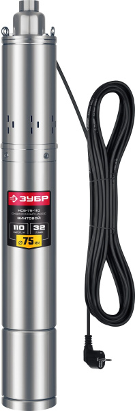 Скважинный насос винтовой ЗУБР, 110 м напор НСВ-75-110