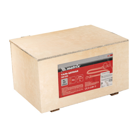 Таль цепная, 3 т, H подъема 3 м, расстояние между крюками 470 мм Matrix цена