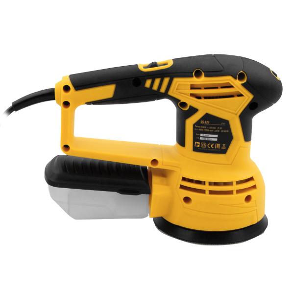 Машина шлифовальная эксцентриковая OS-125, 450 Вт, 6000-12000 об/мин Denzel цена