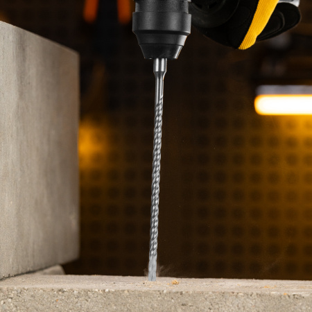 Бур по бетону, цельная крестовая пластина, 6x215 мм, SDS PLUS Denzel