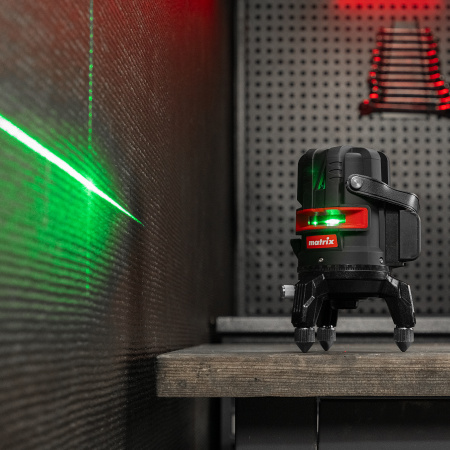 Лазерный уровень ML 06 Green, 30 м, 520 нм, аккумулятор Li 2800 мАч, резьба 5/8" Matrix цена