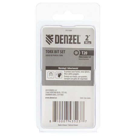 Бита T20x50, 5 шт. Denzel