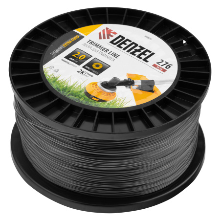 Леска для триммера двухкомпонентная круглая, 2,0мм х 276м, на DIN катушке EXTRA CORD Denzel цена